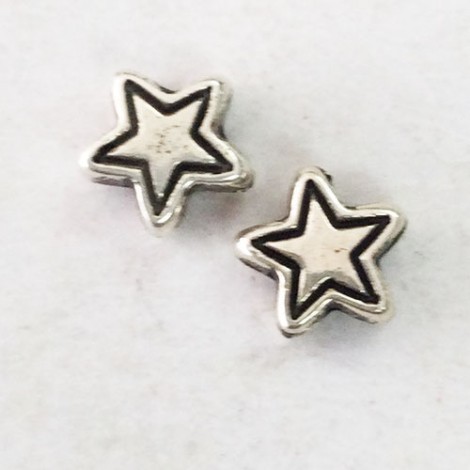 Metallized Antique Silver 5mm Star Spacer Beads - Pack of 100