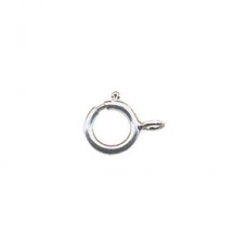 6mm Quality Spring Ring Clasps - Imitation Rhodium Plated