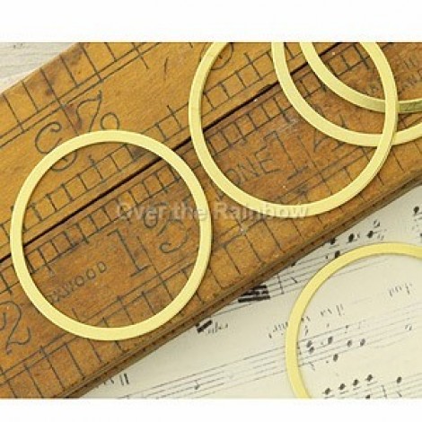 28mm Raw Brass Round Connector Rings - Pack of 10