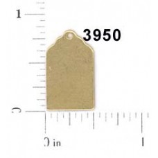 20x12mm Raw Brass Rectangle Small Tag