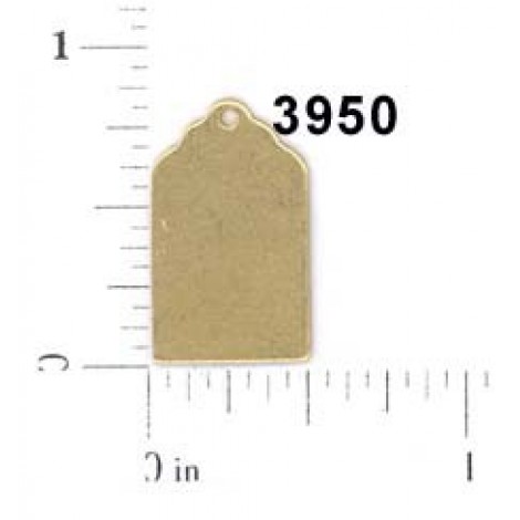 20x12mm 24ga Raw Brass Rectangle Small Tag - Pack of 4