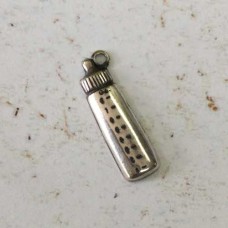 20mm Baby Bottle Sterling Silver Plated Charms - Pack of 2