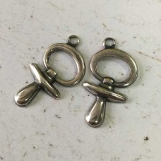 18mm Baby Dummy Sterling Silver Plated Charms - Pack of 2