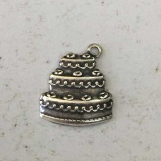 17x13mm Wedding Cake Silver Plated Charms - Pack of 2
