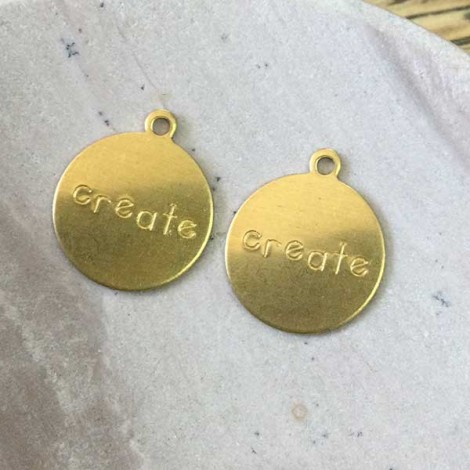 12mm Create Raw Brass Charm - Pack of 5