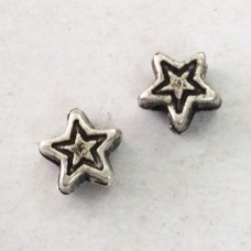 Metallized Antique Silver 4mm Star Spacer Beads - Pack of 100