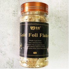 Gold Foil Flakes for Resin or Polymer Clay - 3gm Medium Jar
