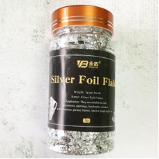 Silver Foil Flakes for Resin or Polymer Clay - 3gm Medium Jar