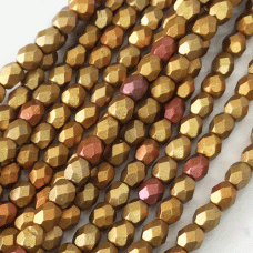 3mm Czech Firepolish Beads - Metallic Iris Mix - Pack of 50