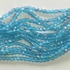 3mm Czech Fire Polished Beads - Aquamarine AB