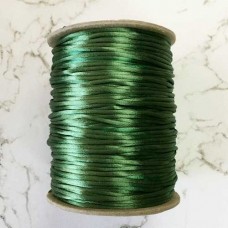 3mm Satin Rattail Cord - Dark Green