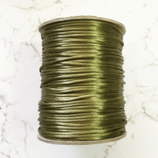 3mm Satin Rattail Cord - Dark Olive - Per 5 metres