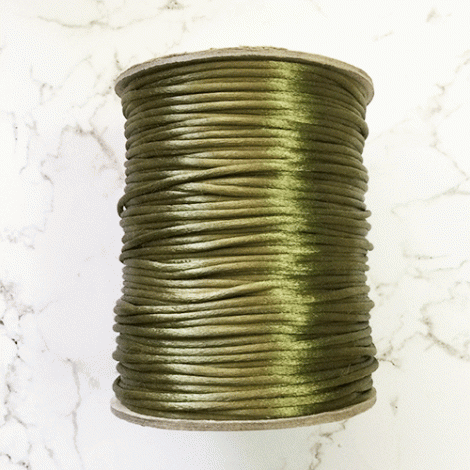 3mm Satin Rattail Cord - Dark Olive