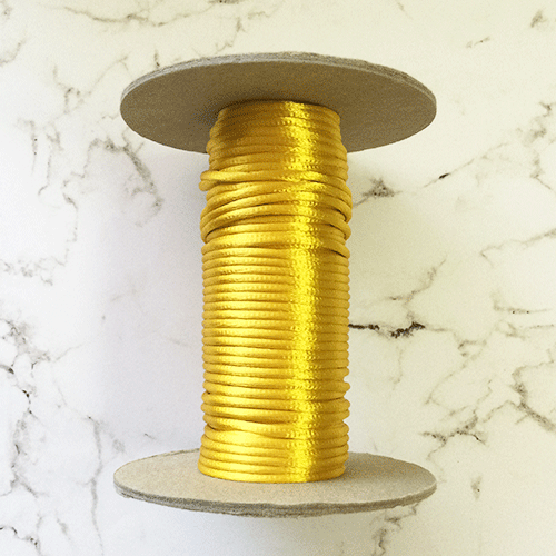 3mm Gold Rattail Satin Cord 3MM SATIN RAT TAIL CORD Over the Rainbow