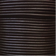 3mm Premium Indian Leather Round Cord - Dark Brown