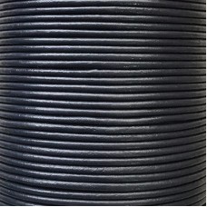3mm Premium Indian Leather Round Cord - Navy Blue