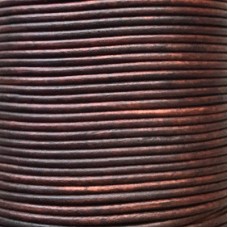 3mm Premium Indian Leather Round Cord - Natural Dye Antique Dark Brown
