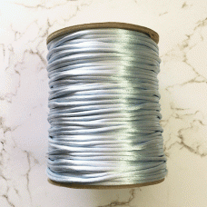 3mm Satin Rattail Cord - Light Blue - Per 5 metres