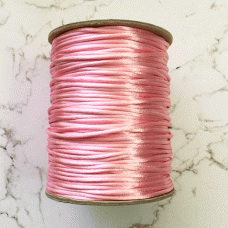 3mm Satin Rattail Cord - Light Pink - Per 5 metres