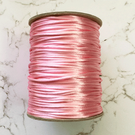 3mm Satin Rattail Cord - Light Pink