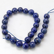 8mm Lapis Lazuli Round Gemstone Beads - 7.6in strand