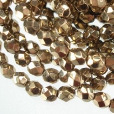 4mm Czech Firepolish Beads - Bronze