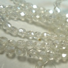 3mm Czech Firepolish Beads - Luster Crystal