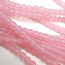 393mm Milky Pink Czech Round Beads - Pack of 39