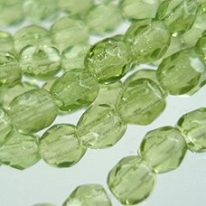 3mm Czech Firepolish Round Beads - Olivine - Pack of 50