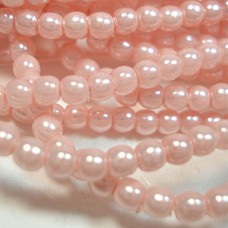 3mm Czech Round Glass Pearls - Coral Blush