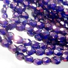 3mm Czech Firepolish Beads - Cobalt Vega - Pack of 50