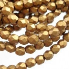 3mm Cz Firepolish Beads - Matte Metallic Goldenrod