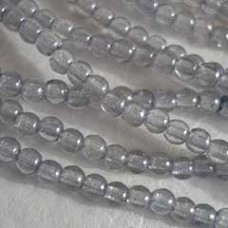 3mm Transparent Blue Lustre Czech Round Beads - Pack of 60