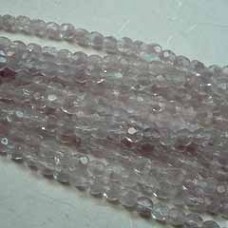 3mm Czech Fire Polished Beads - Crystal/Milky Amethyst - Pack of 50