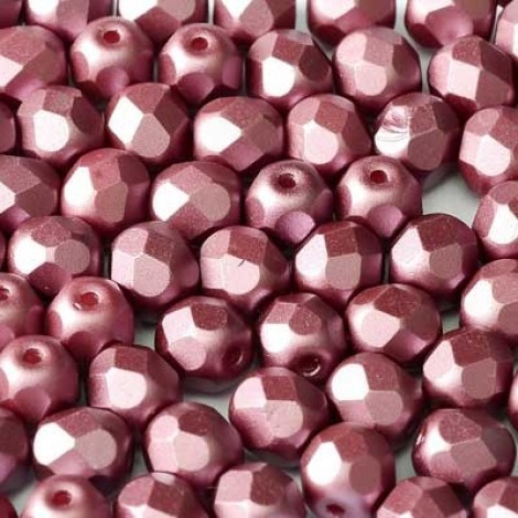 4mm Czech Firepolish Beads - Pastel Burgundy - Pack of 50 4mm Czech Firepolish Beads - Pastel Burgundy - Pack of 50