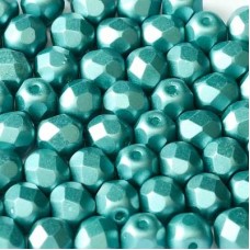 4mm Czech Firepolish Beads - Pastel Emerald - Pack of 50
