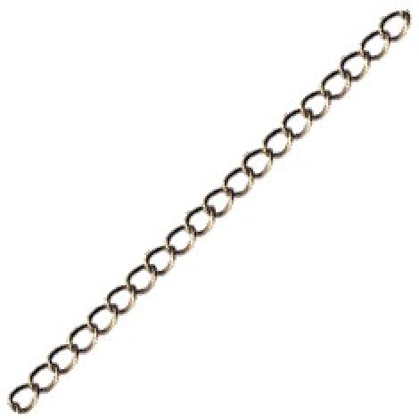 3x4mm Antique Brass Soldered Curb Chain