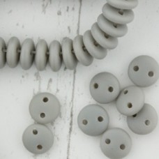 6mm Czechmates 2-Hole Lentils - Ashen Grey-Matte  - Pack of 50