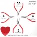 Beadsmith 4 Piece Plier Set in Red Heart Case