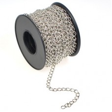 3x4mm Nickel Plated Silver Soldered Curb Chain - Per metre
