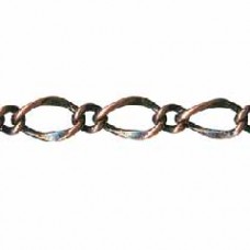 6x8.8mm Hammered Long & Short Curb Chain - Ant Copper