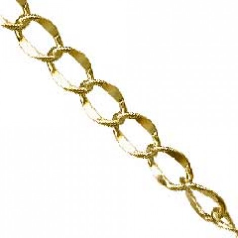 6mm Hammered Gold Plated Curb Chain