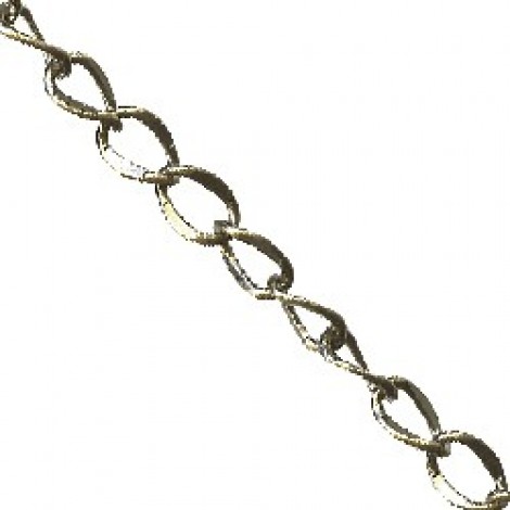 3.5mm Hammered Antique Brass Plated Curb Chain