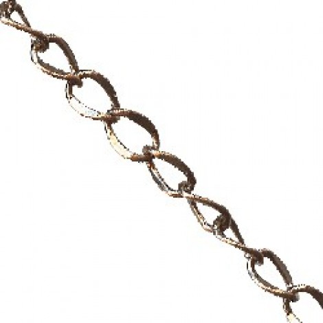 3.5mm Hammered Antique Copper Plated Curb Chain