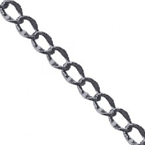 3.5mm Hammered Gunmetal Plated Curb Chain