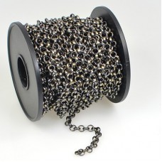 4.5mm Antique Brass Plated Unsoldered Rollo Chain - Per metre