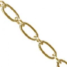 3.3mm Gold Plated Flattened Long & Short Chain - Per metre