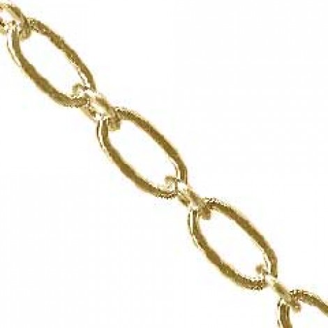 3.3mm Gold Plated Flattened Long & Short Chain