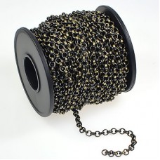 3.9mm Antique Brass Plated Rollo Chain - Per Metre
