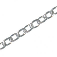 4.6x6.3mm Drawn Cable Chain - White Plated